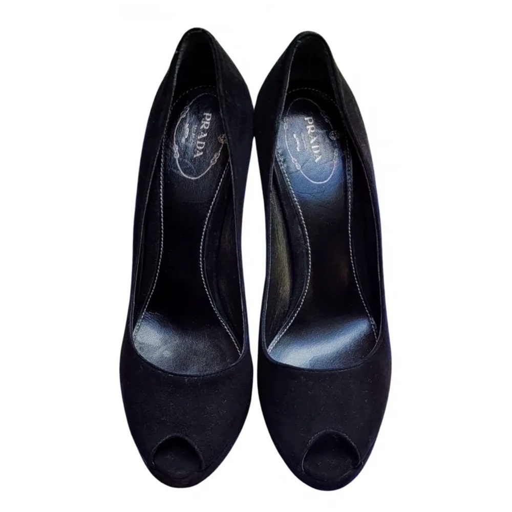 Prada Women's Black Peep-Toe Heels